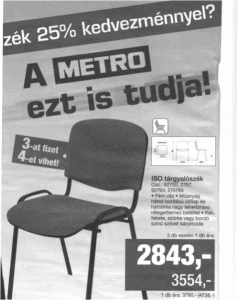 Nagy METRO szék akció az újságban