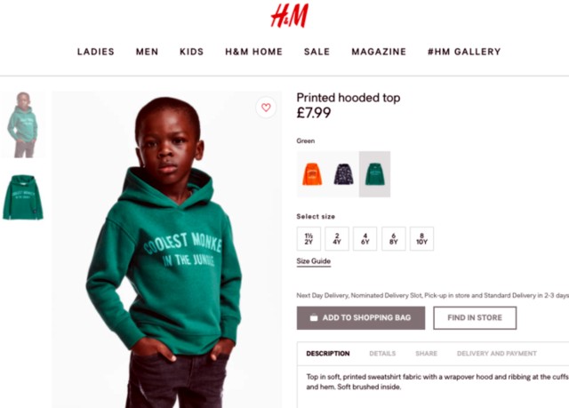 H&M botrány reklám