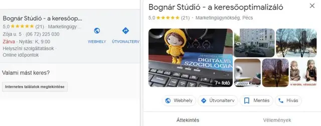 Bognár Stúdió Vállalkozás profil