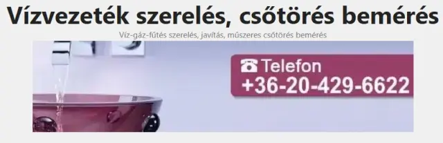 Vízvezeték szerelés, csőtörés bemérés Dancs Gyula honlapján