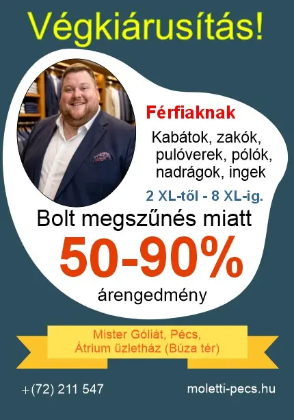 A Mister Góliát Pécs facebook hirdetése